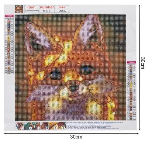Diamond Painting 30x30 cm Fox Diamantmaleri DIY