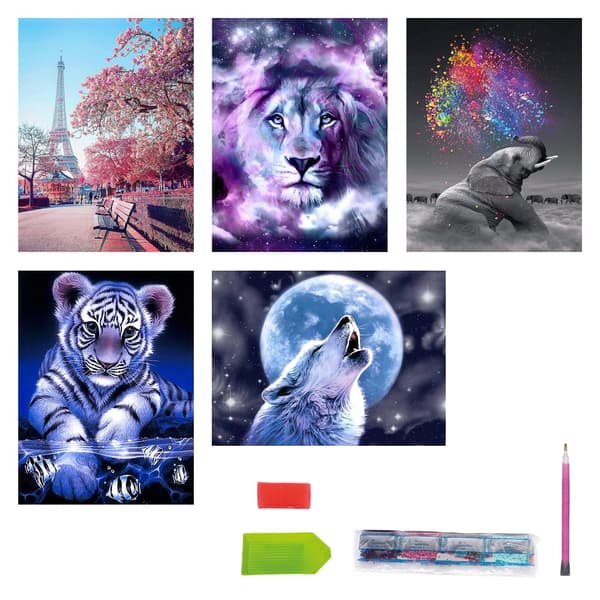 5-Pack Diamond Painting / DIY 5D Diamantmålning - 30x40cm