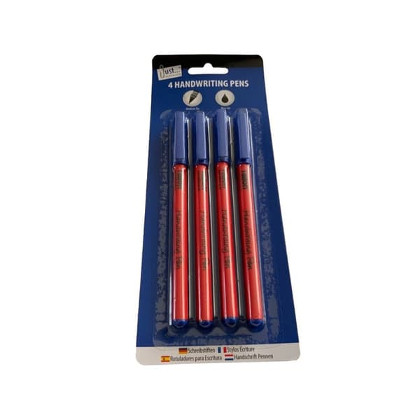 Just Stationery Handskriftspenna (förpackning med 4 stycken) Black/Red One Size