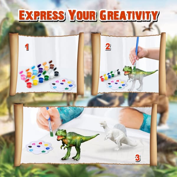 Dinosaurmaleri til børn, Håndværkssæt Børn Dinosaur, Kunsthåndværkssæt til børn, 3D-kreativitet Håndværk DIY Håndværk Sæt Maleri Figurer Kreative