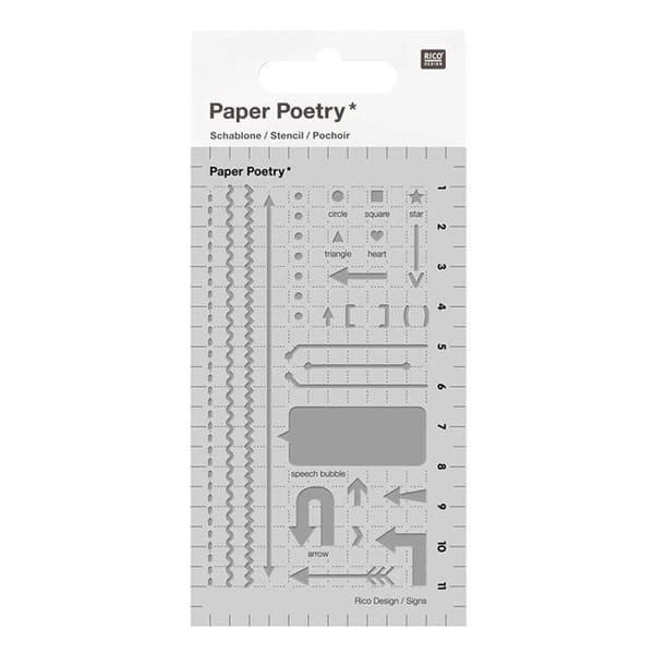 Pochoir - Rico Design - Pilar och former - 12 x 7 cm - Lätt att använda - Snabb dekoration