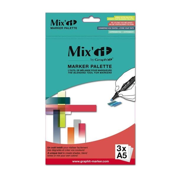 Blandningspalett - Graph'It - Mix'it - 3 ark - För alkoholbaserade markers - Avancerad nivå