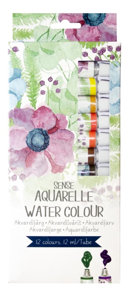Sense Akvarellfärgset 12 x 12 ml