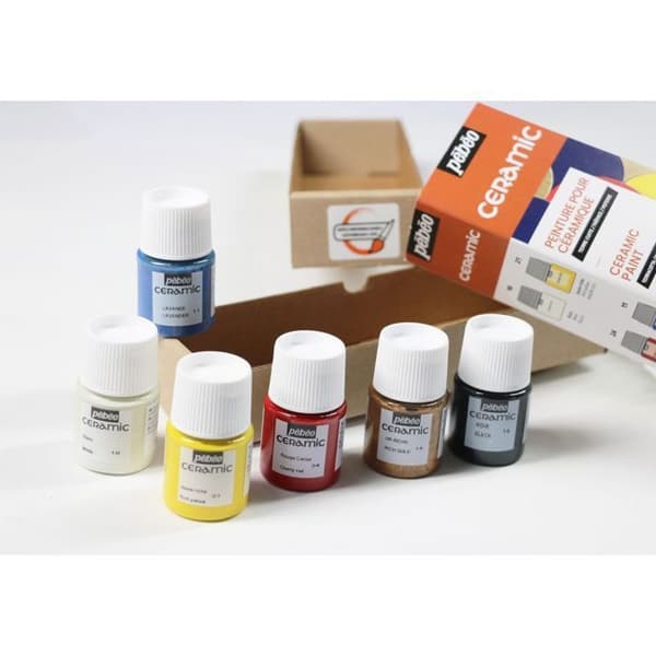Inledningsskrin - Pébéo - Keramikfärg - 6 burkar à 20 ml - Blandat - Vuxen