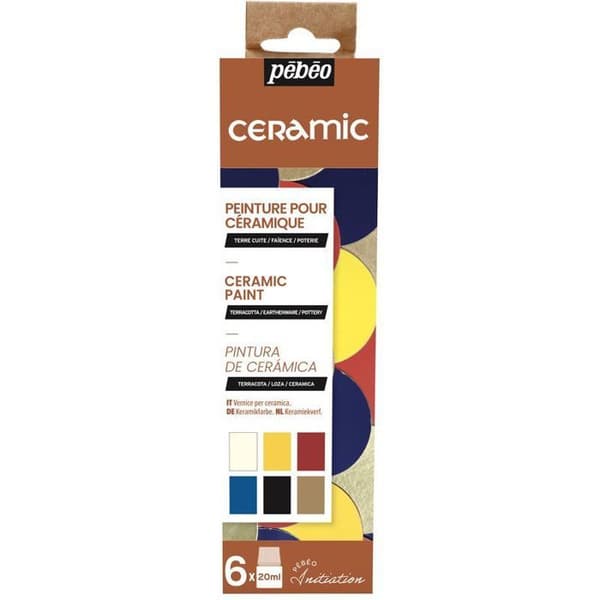 Inledningsskrin - Pébéo - Keramikfärg - 6 burkar à 20 ml - Blandat - Vuxen