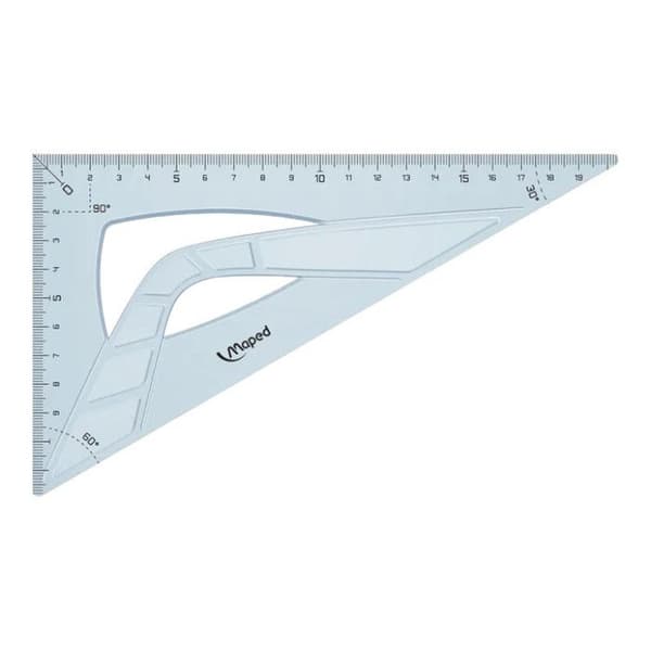 Geometriskt spårningssats - MAPED - Linjal, 2 rutor och gradskiva - Ny ergonomisk design