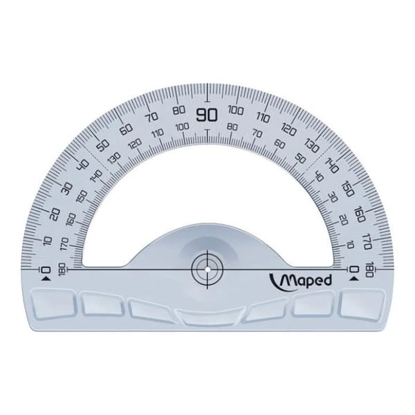 Geometriskt spårningssats - MAPED - Linjal, 2 rutor och gradskiva - Ny ergonomisk design