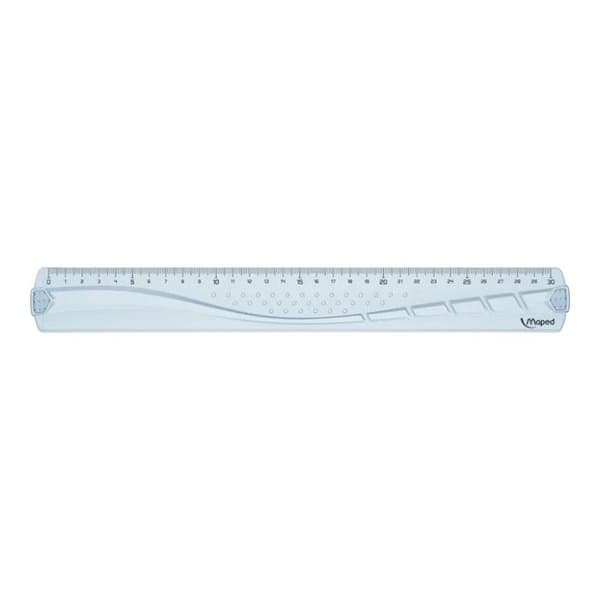 Geometriskt spårningssats - MAPED - Linjal, 2 rutor och gradskiva - Ny ergonomisk design