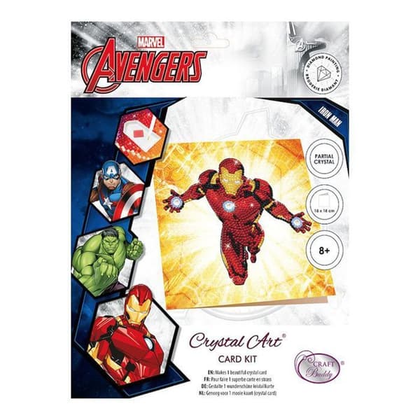 Crystal Art diamantkort - Ironman - 18 x 18 cm