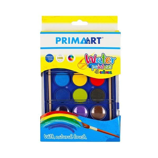 Prima Art Vattenfärger Med Penslar (18 Färger)