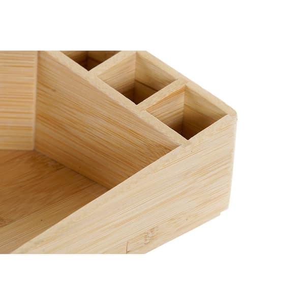 Arrangør DKD Home Decor AS-173356 Multifarvet Natur Træ Bambus 14 x 14 x 7 cm