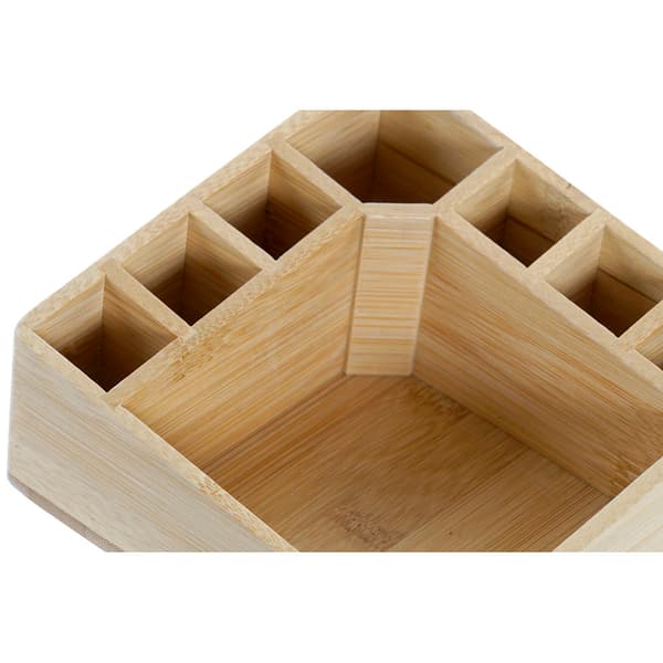 Arrangør DKD Home Decor AS-173356 Multifarvet Natur Træ Bambus 14 x 14 x 7 cm