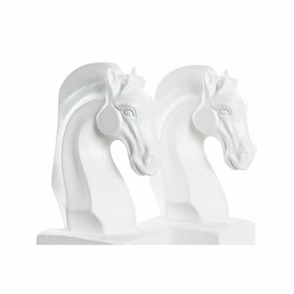 Držalo za knjige DKD Home Decor Skak Hvid Harpiks Hest 10 x 7 x 24 cm