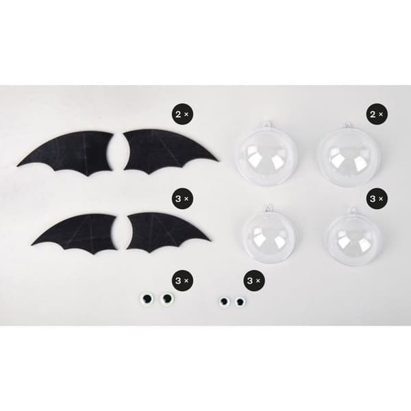 Kreativt kit för fladdermöss - RAYHER - 5 fladdermöss med rörliga ögon Glow in the Dark