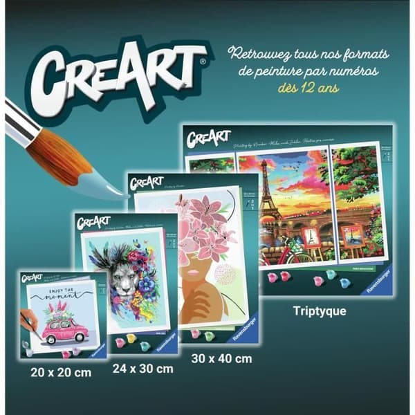CreArt 24x30 cm EAMES - Kreativ fritid - Måla efter siffror - Vuxen - 12 år - 20153 - Fransk version - Ravensburger