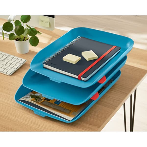 Sorteringsbakkesæt Leitz Cosy Blå A4 polystyren 27,4 x 12 x 45,6 cm