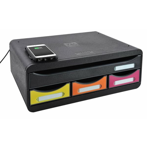 Multifunktionel organizer Exacompta Toolbox Mini 4 skuffer A4 Sort polystyren 27 x 35,5 x 13,5 cm