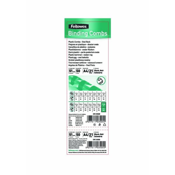 Spiraler Fellowes 53505 Sort PVC Ø 51 mm