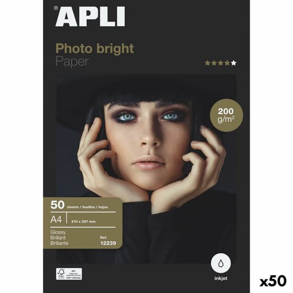 Glossy fotopapir Apli Inkjet A4 100 Ark