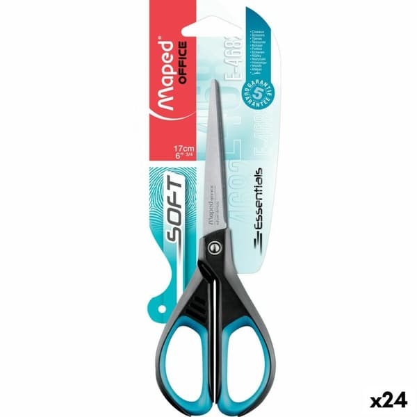 Saks Maped Essentials Soft E4682 Sort Blå Rustfrit stål 17 cm (24 enheder)