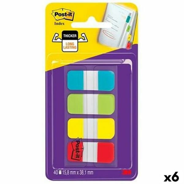 Sut med klæberige noter Post-it Index Multifarvet 40 Ark 15,8 x 38 mm (6 enheder)