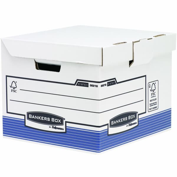 Arkivboks Fellowes 0021601 Blå Hvid A4 31 x 37,7 x 39,5 cm