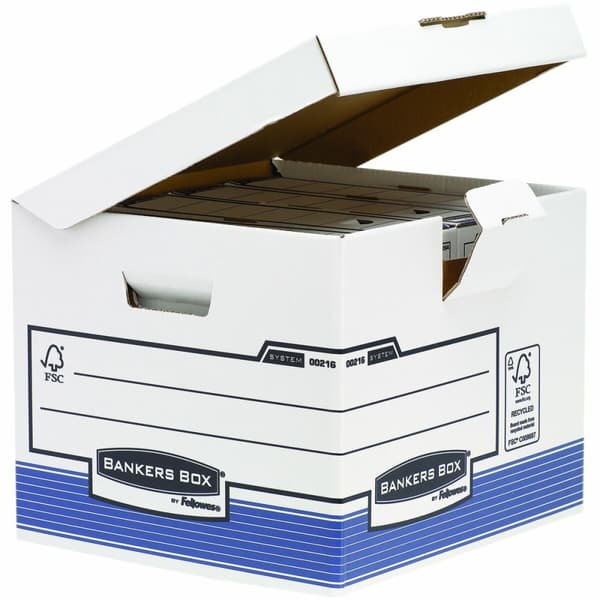 Arkivboks Fellowes 0021601 Blå Hvid A4 31 x 37,7 x 39,5 cm