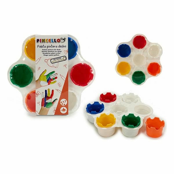 Palett Pincello FSP001 Multicolour Plast 23 x 6 x 25 cm Fingerfärg (12 antal)