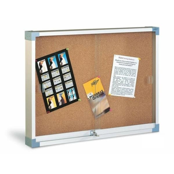 Opslagstavle Faibo   Display Stand Kork Krystal 90 x 120 cm Brun Sølvfarvet
