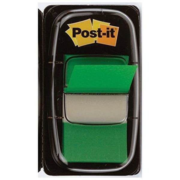 Klæbende huskesedler Post-it Index 25 x 43 mm Grøn (3 enheder)