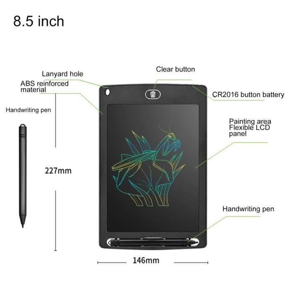 MÅLA SPEL Lätt att rita LCD-skrivtavla för barn, Style Tablet Present-Svart-10tum2