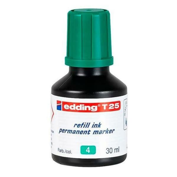 Genopfyld blæk Edding T25 Sprittusch Grøn 30 ml (10 enheder)