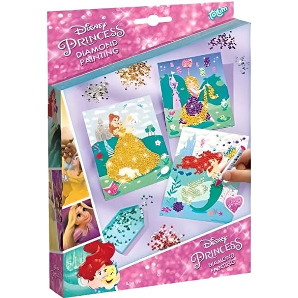 Totum Creative Kit - Disney Princess - Diamantmålning - Dekorera dina prinsessor med strass
