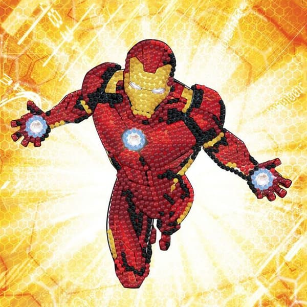 Crystal Art diamantkort - Ironman - 18 x 18 cm