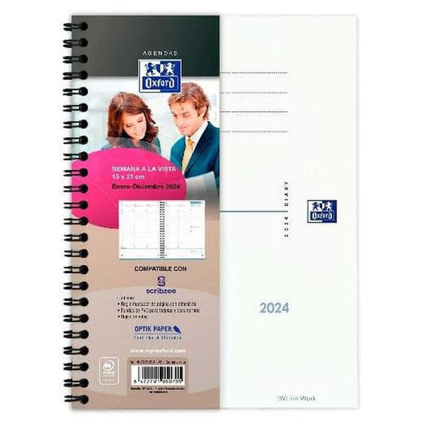Refill til notesblok Oxford My Fab' 2024 A5 128 Ark 15 x 21 cm