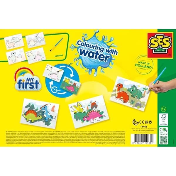 Pedagogiskt spel - Vattenfärg - Dinos - Blå - Från 12 månader - Blandat