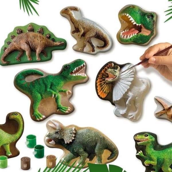 Moulage och målning - SES CREATIVE - Dinosaurernas värld - 9 gipsdinosaurier