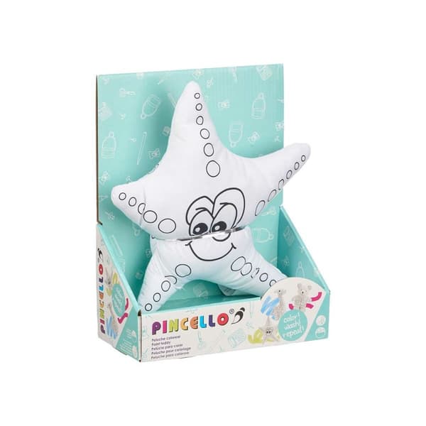 Gosedjur att färga Pincello ST371 Vit Svart Tyg 26 x 26 x 8 cm Sjöstjärna (8 antal)