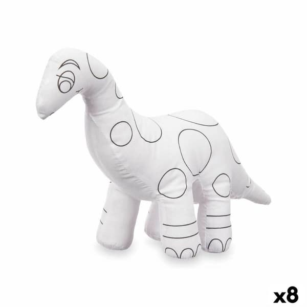 Gosedjur att färga Pincello ST205 Vit Svart Tyg 28 x 22 x 9 cm Dinosaurie (8 antal)