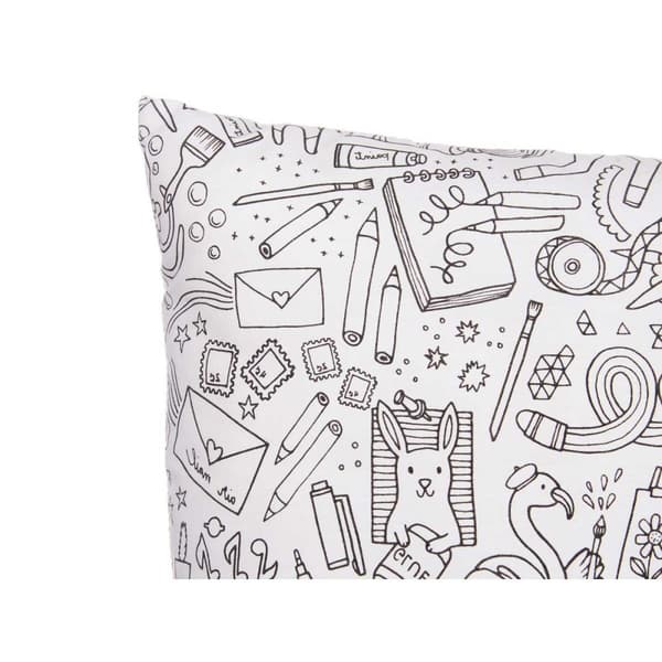 Kudde Pincello PILLOW Vit Svart 43 x 13 x 43 cm För målning (6 antal)