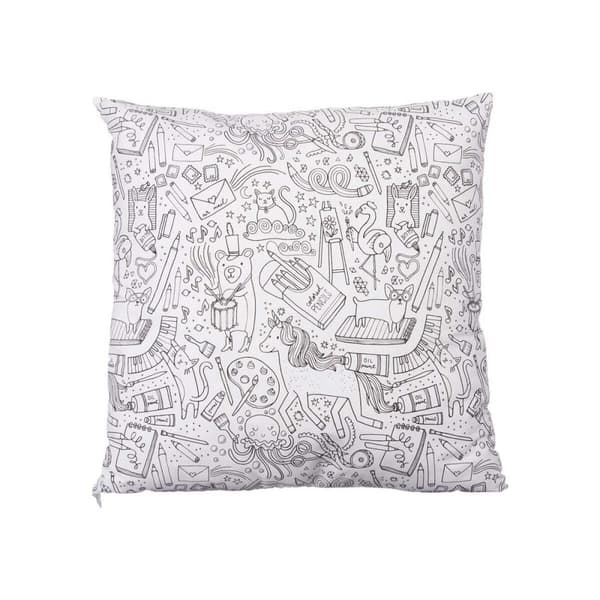 Kudde Pincello PILLOW Vit Svart 43 x 13 x 43 cm För målning (6 antal)