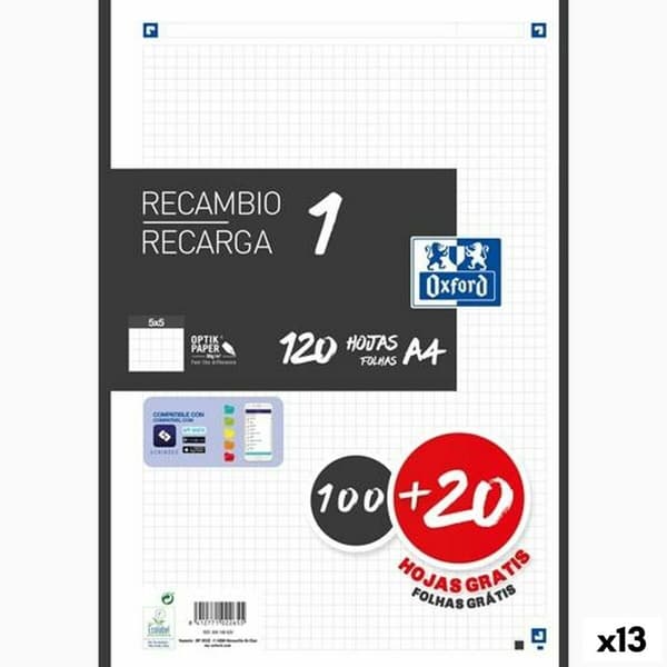 Gitterark Oxford Classic Sort A4 120 Ark Udskifter (13 enheder)
