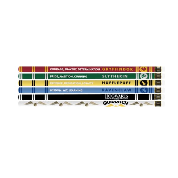 Harry Potter - Set med pennor i en House Pride-ask, 6 st.