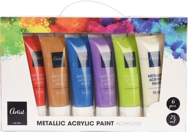 Färg Metallic Akryl 6x75 ml