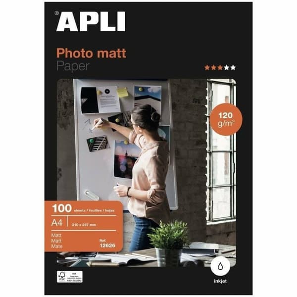 Glossy fotopapir Apli 12626 (100 enheder)