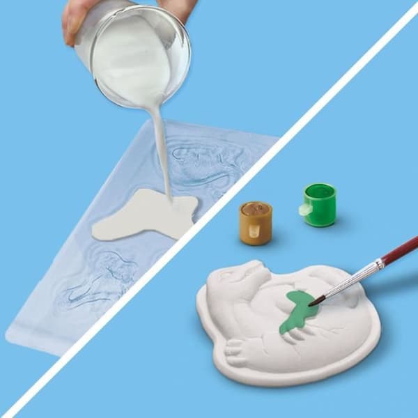 Dinosaurier 2 i 1 - Forma och måla och repa - Kreativa hobbyer - SES CREATIVE - Forma, måla och repa dinosaurier.