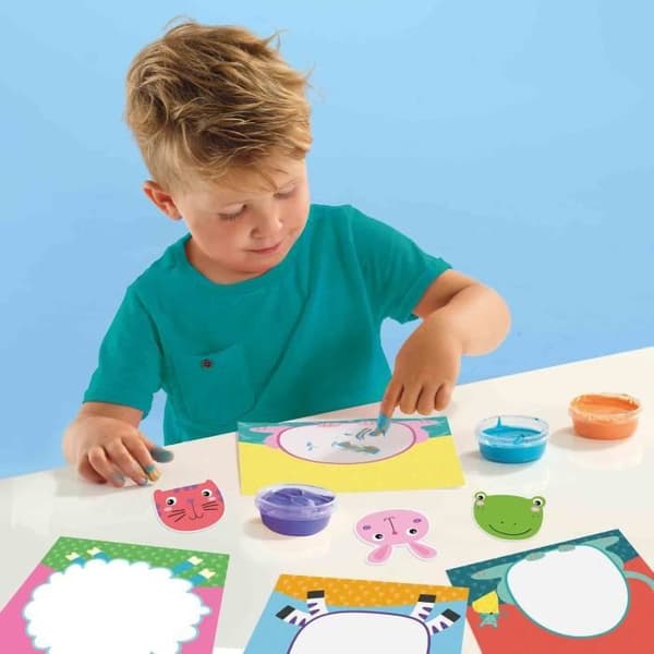 Min första - Fingermålning - Djur - SES CREATIVE - Måla 8 kort av glada djur.