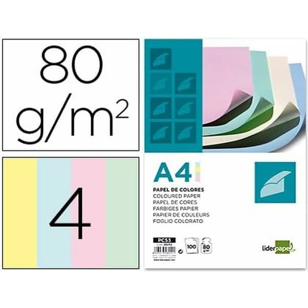 Brevpapper Set Liderpapel PC53 Multicolour 100 Blad