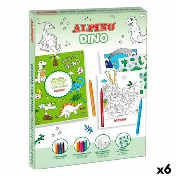 Målarbilder Alpino Dino Multicolour (6 antal)