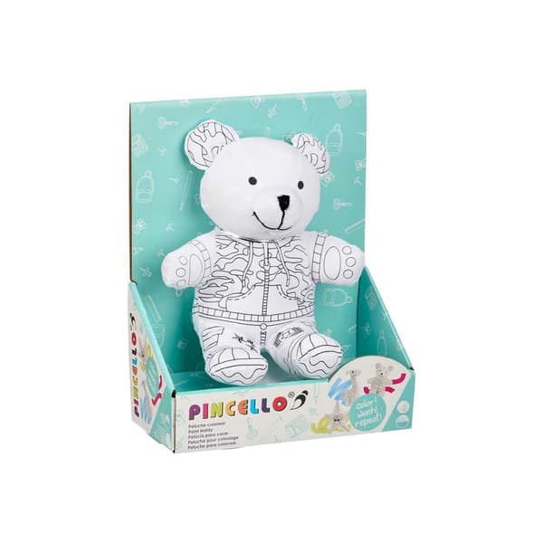 Gosedjur att färga Pincello ST339 Vit Svart Tyg 17 x 21 x 12 cm Björn (8 antal)